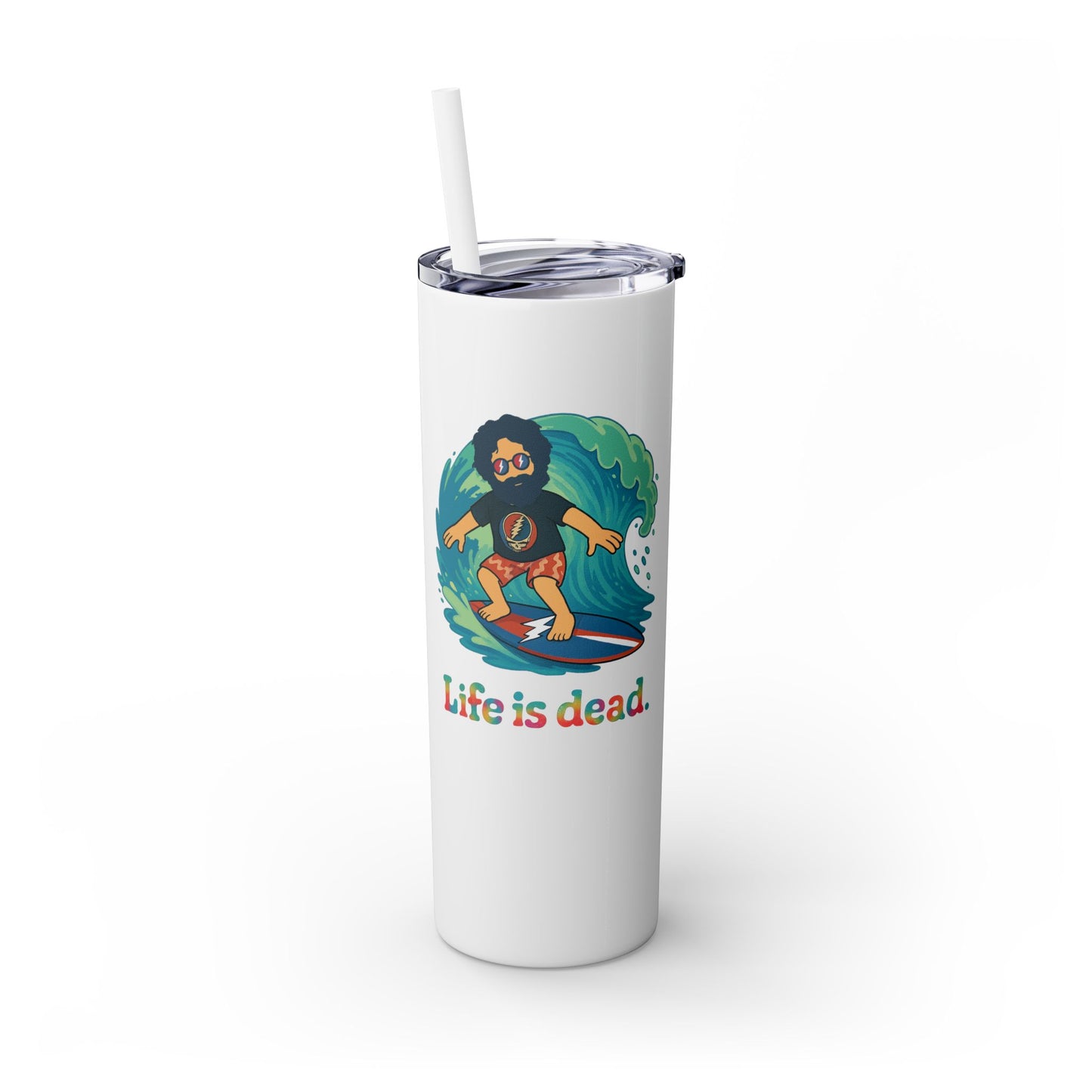 Surfin' Jerry Skinny Tumbler with Straw, 20oz