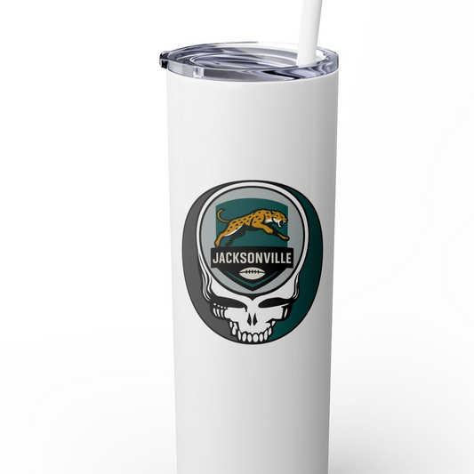 Jacksonville Football Stealie Skinny Tumbler with Straw, 20oz - NFL