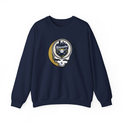 Milwaukee Brewers Stealie Grateful Dead Crewneck Sweatshirt - MLB