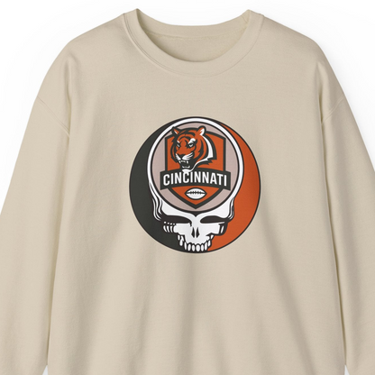 Cincinnati Football Grateful Dead Stealie Crewneck Sweatshirt - NFL