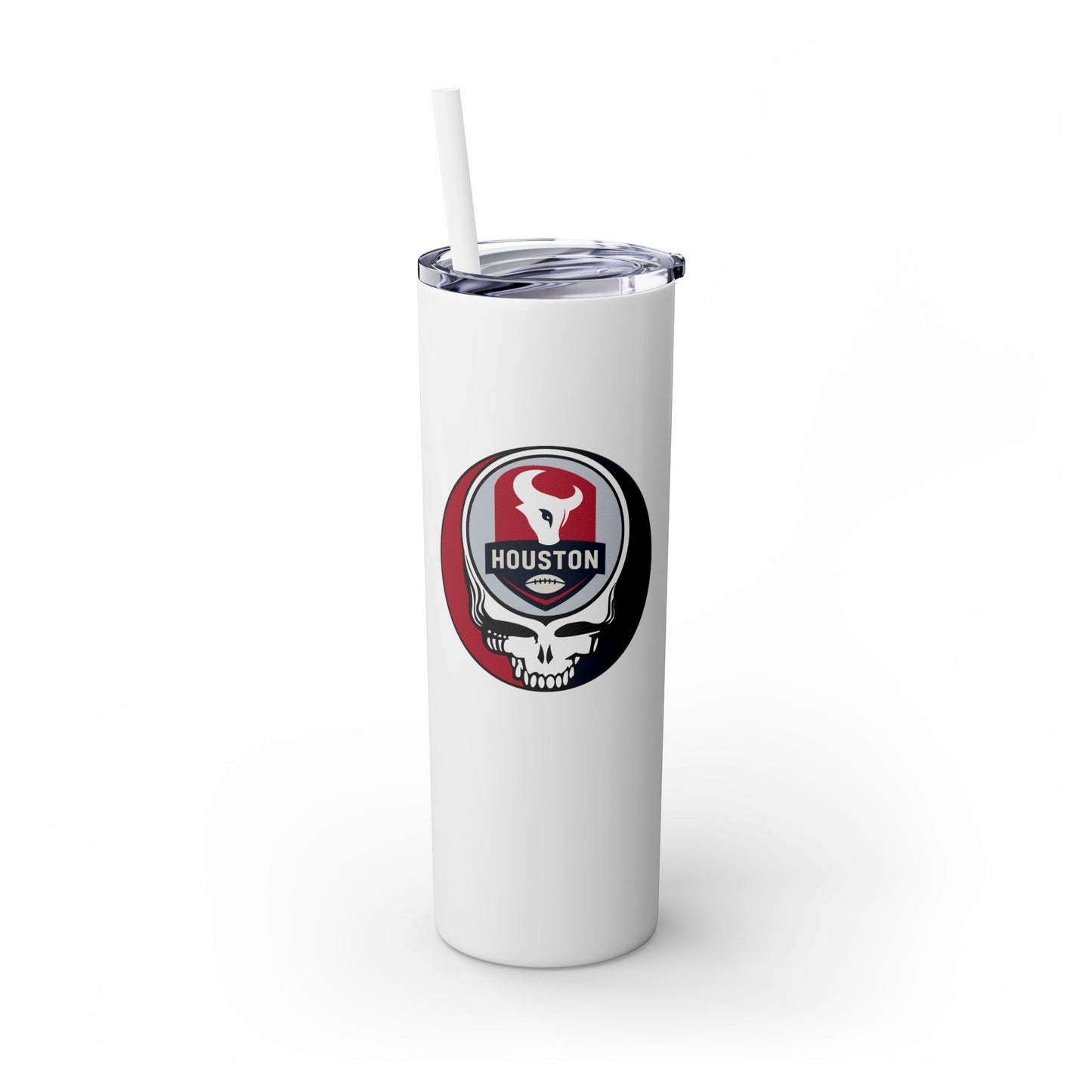 Houston Football Stealie Skinny Tumbler with Straw, 20oz - NFL