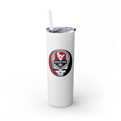 Houston Football Stealie Skinny Tumbler with Straw, 20oz - NFL