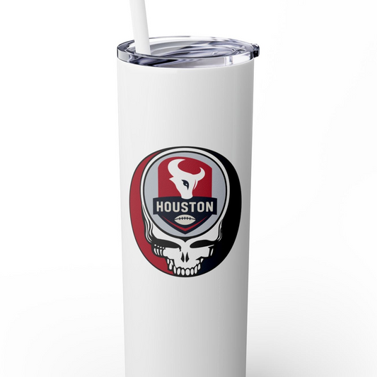 Houston Football Stealie Skinny Tumbler with Straw, 20oz - NFL