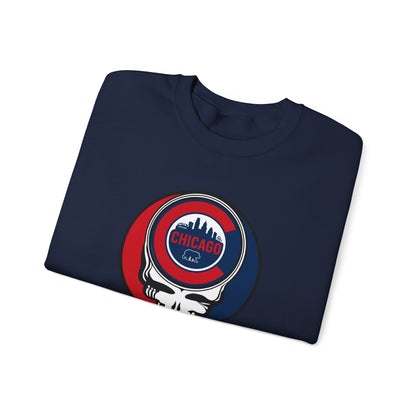 Chicago Cubs Stealie Grateful Dead Crewneck Sweatshirt - MLB