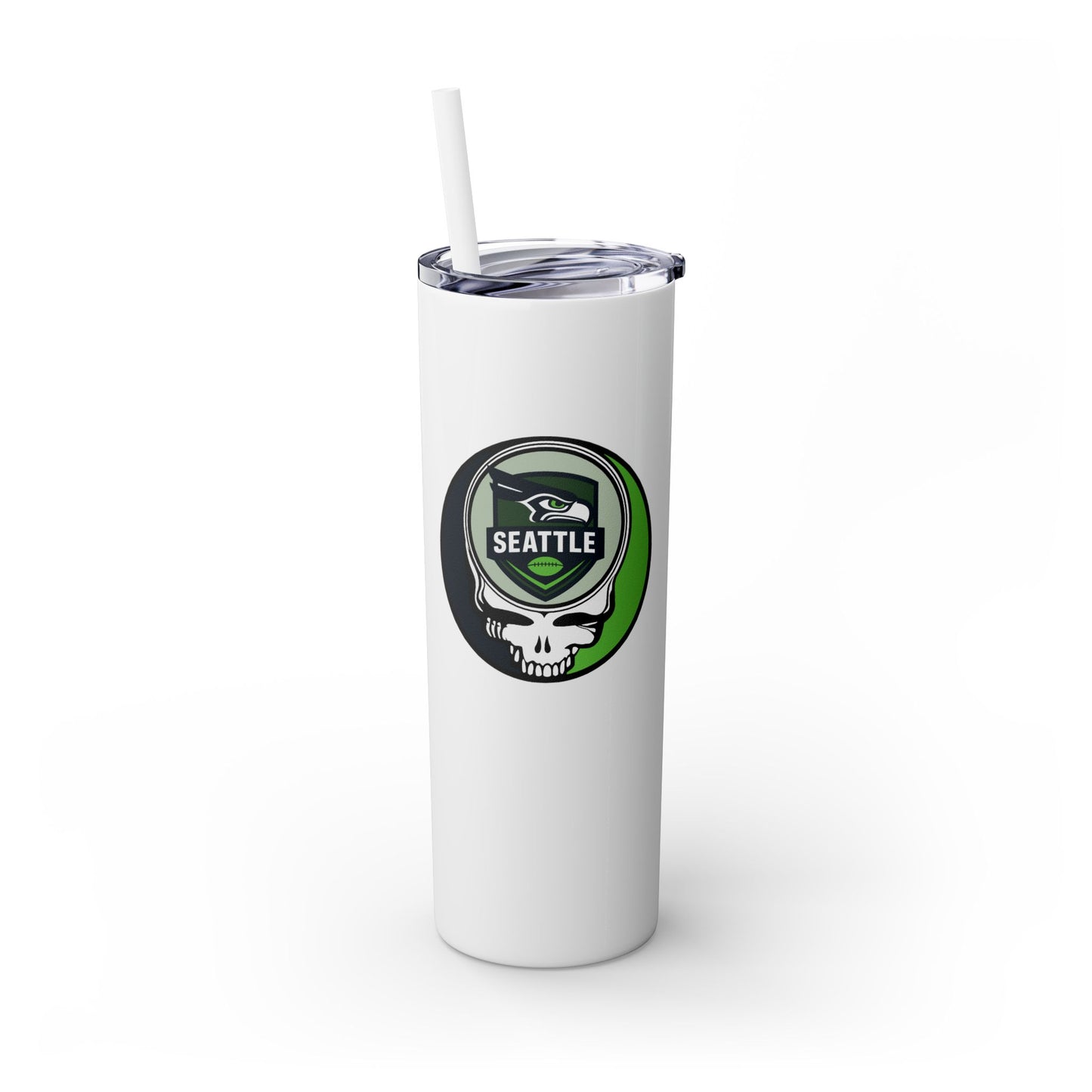 Seattle Football Stealie Skinny Tumbler with Straw, 20oz - NFL