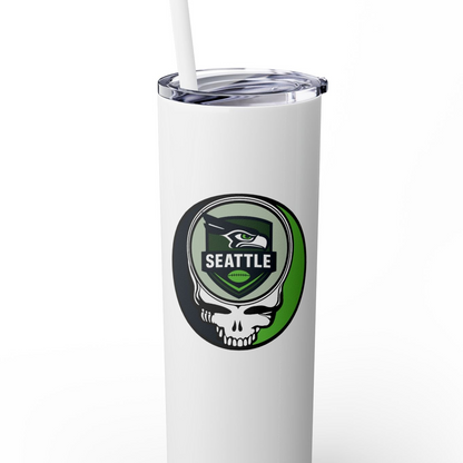 Seattle Football Stealie Skinny Tumbler with Straw, 20oz - NFL