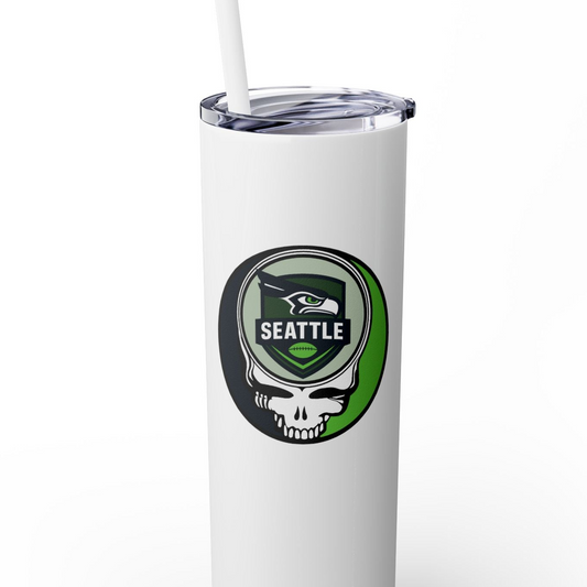 Seattle Football Stealie Skinny Tumbler with Straw, 20oz - NFL