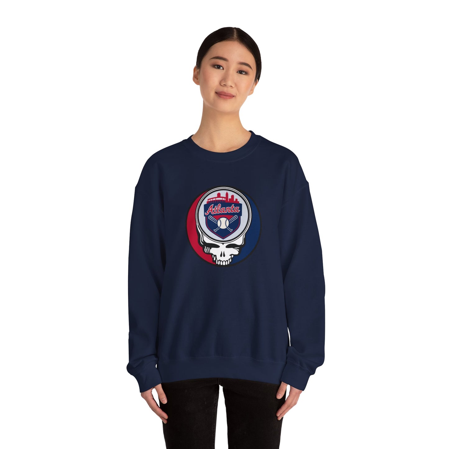 Atlanta Braves Stealie Grateful Dead Crewneck Sweatshirt - MLB