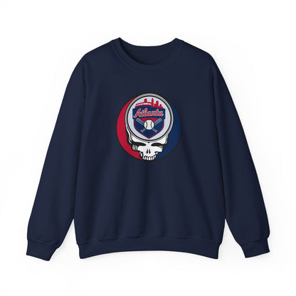 Atlanta Braves Stealie Grateful Dead Crewneck Sweatshirt - MLB