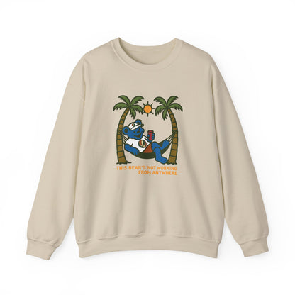 This Bear's Not Workin' From Anywhere | Life is dead. Crewneck Sweatshirt