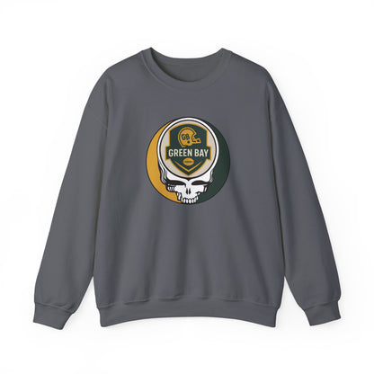Green Bay Football Grateful Dead Stealie Crewneck Sweatshirt