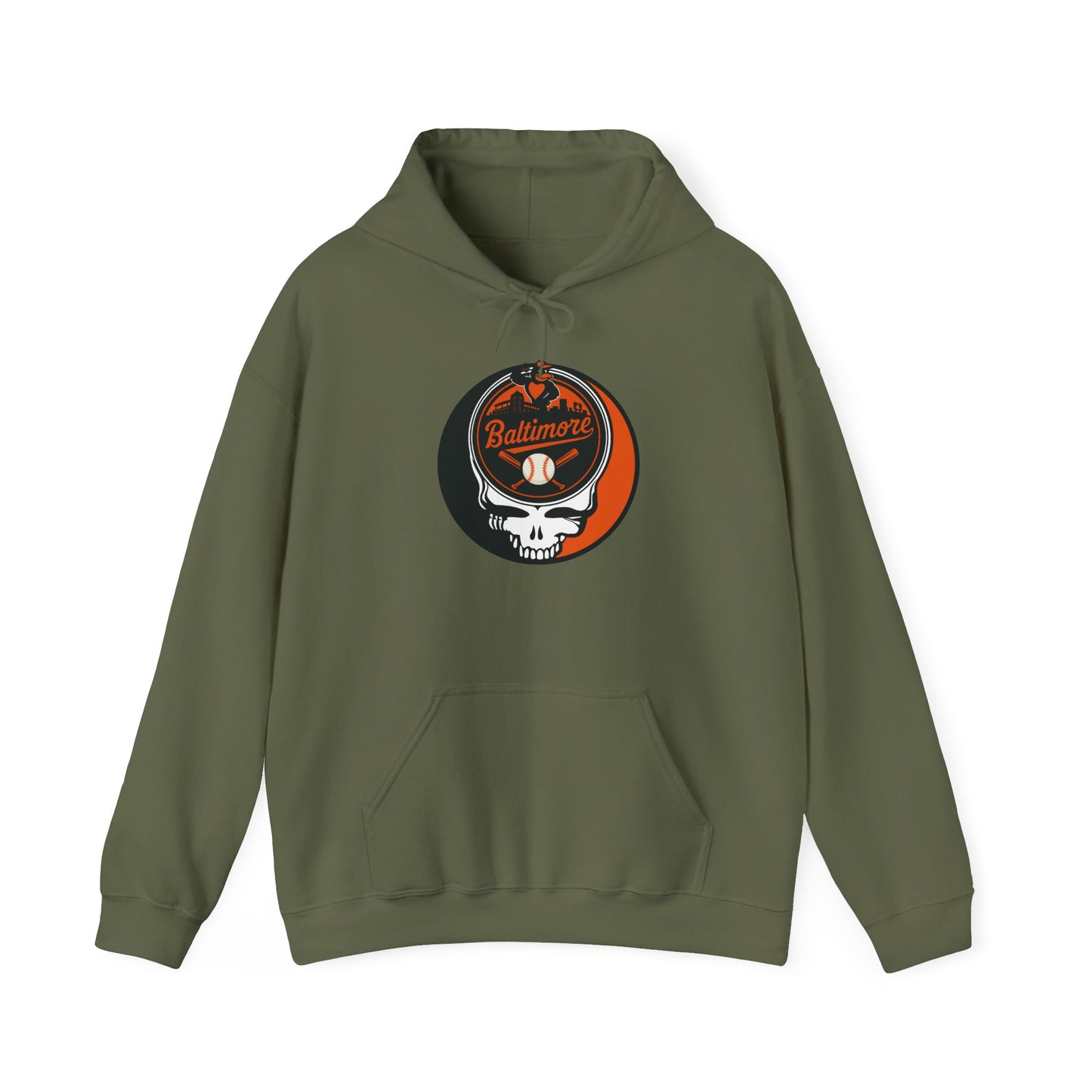 Baltimore Orioles Grateful Dead Unisex Heavy Blend Hoodie - Hooded Sweatshirt