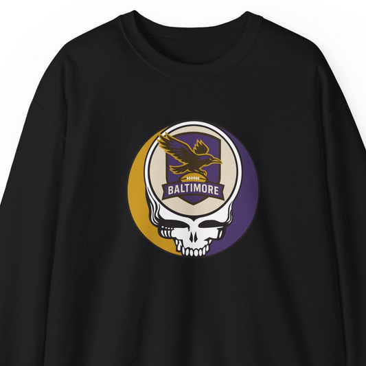 Baltimore Football Grateful Dead Stealie Crewneck Sweatshirt - NFL