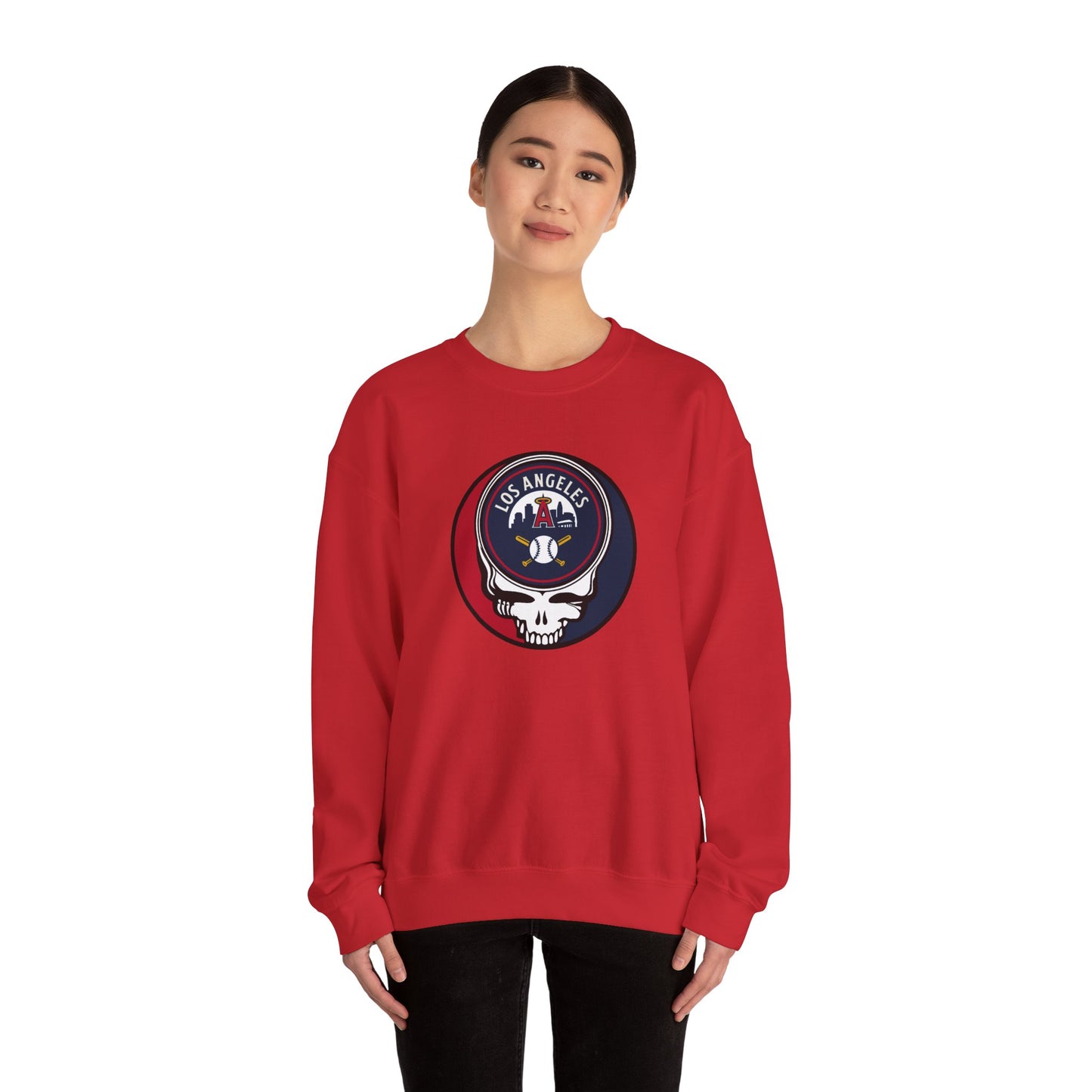 Los Angeles Angels Stealie Grateful Dead Crewneck Sweatshirt - MLB