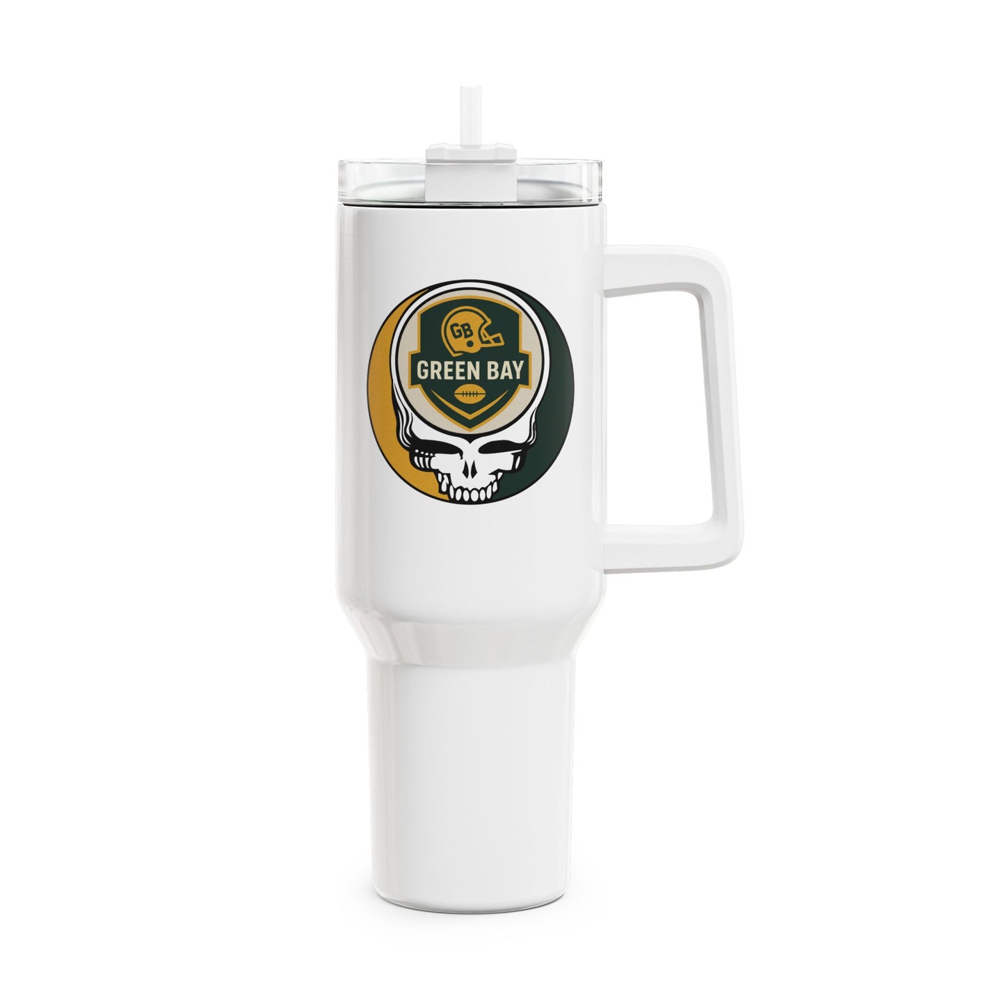 Green Bay Football Stealie "Fat Man" Tumbler,  Double Insulated 40oz Travel Mug