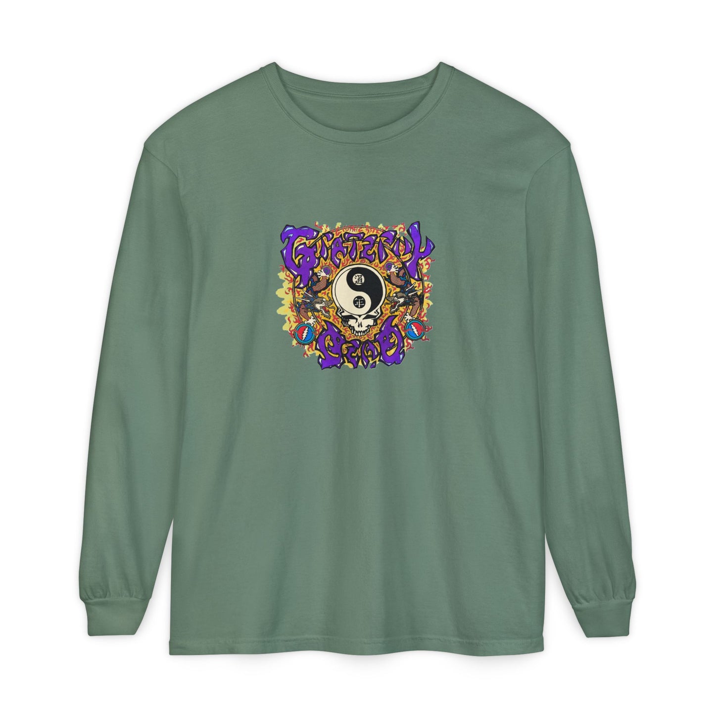 Grateful Dead Chinese New Year Concert Two-Sided Long-Sleeve Tee - Garment-dyed