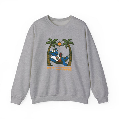 This Bear's Not Workin' From Anywhere | Life is dead. Crewneck Sweatshirt