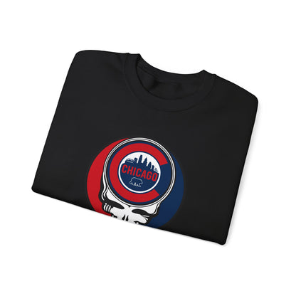 Chicago Cubs Stealie Grateful Dead Crewneck Sweatshirt - MLB