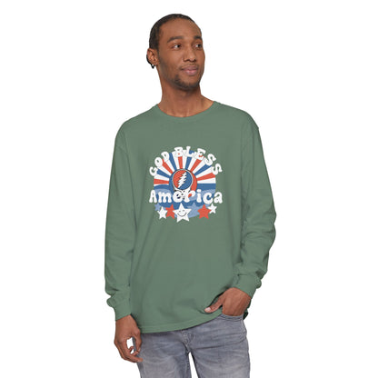 God Bless America Vineyard Collection Garment-Dyed Long Sleeve