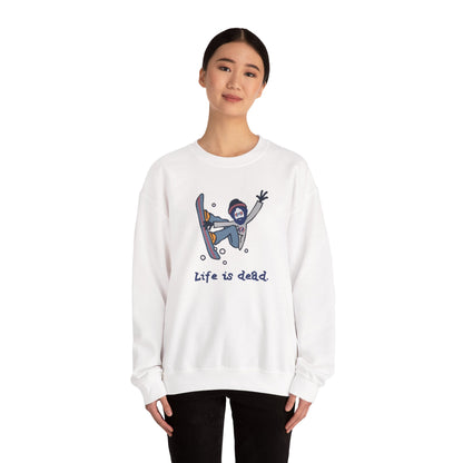Snowboardin' Jerry | Life is dead. Crewneck Sweatshirt