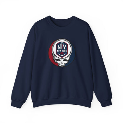 New York Football Grateful Dead Stealie Crewneck Sweatshirt - NFL