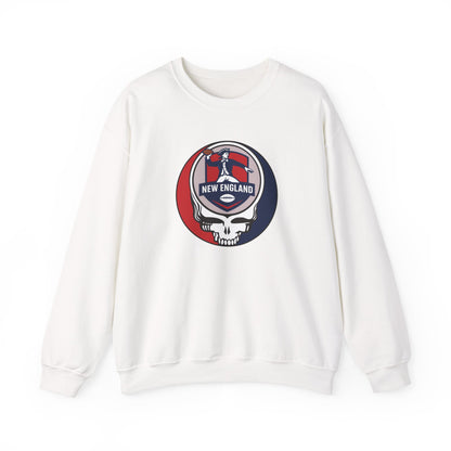 New England Football Grateful Dead Stealie Crewneck Sweatshirt - NFL
