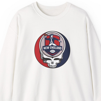 New England Football Grateful Dead Stealie Crewneck Sweatshirt - NFL