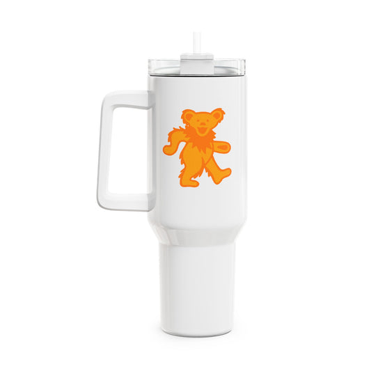 Orange Dancing Bear "Fat Man" Tumbler,  Double Insulated 40oz Travel Mug