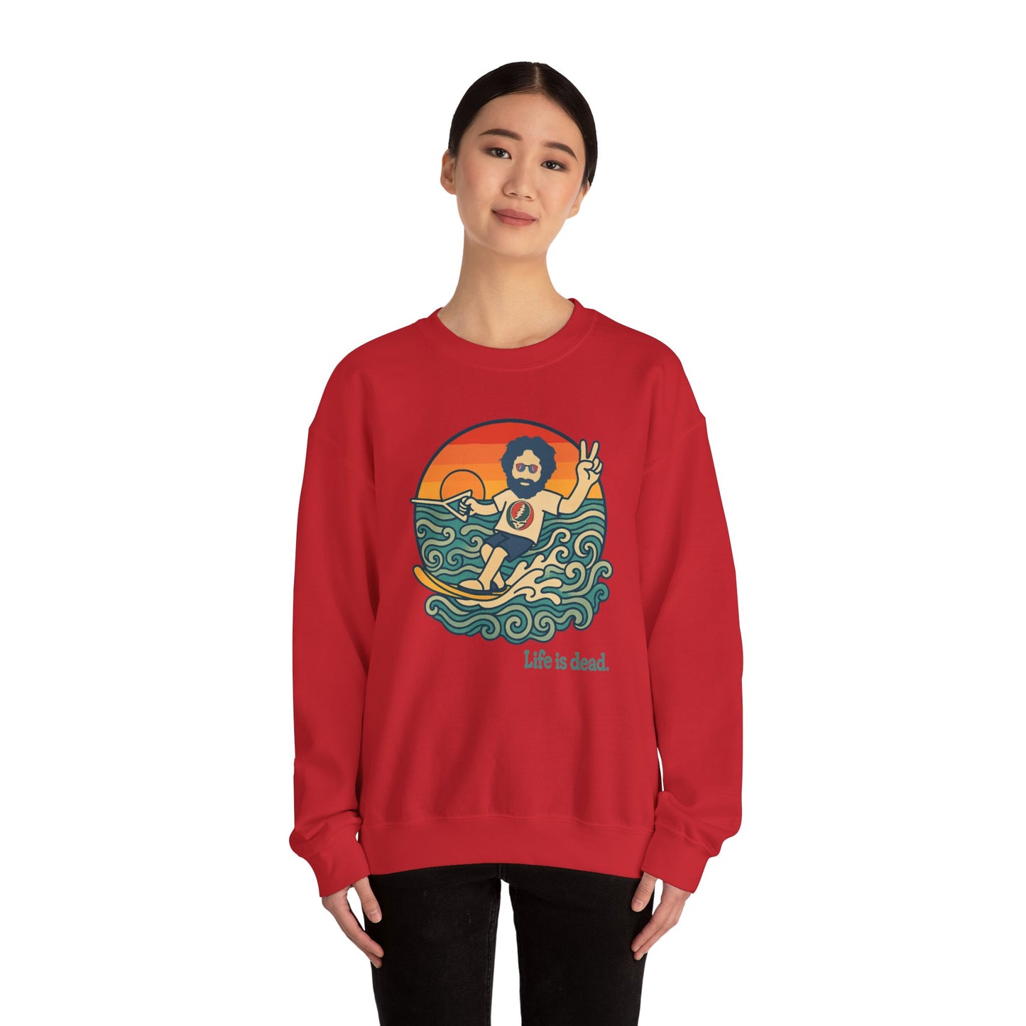 Waterskiin' Jerry Life is dead. Crewneck Sweatshirt