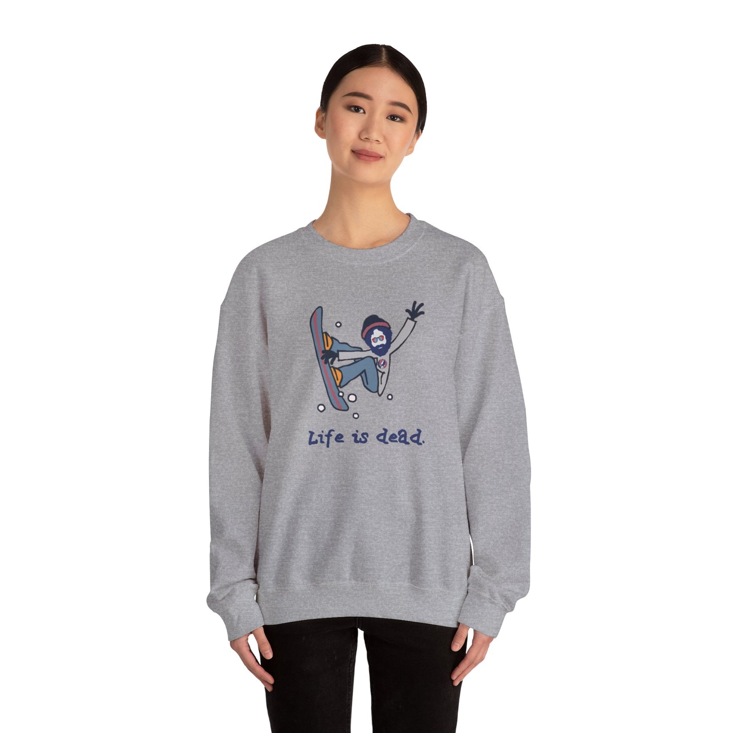 Snowboardin' Jerry | Life is dead. Crewneck Sweatshirt