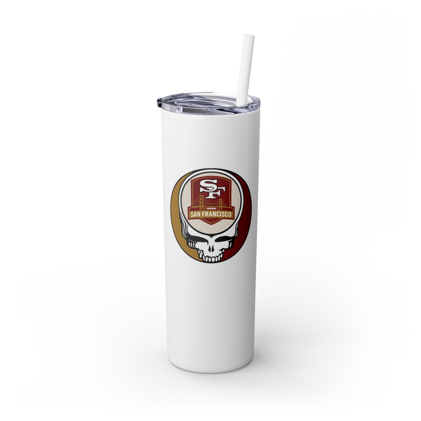 San Francisco Football Stealie Skinny Tumbler with Straw, 20oz - NFL