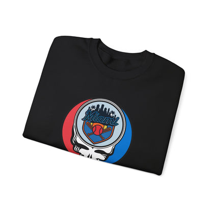 Miami Marlins Grateful Dead Stealie Crewneck Sweatshirt - MLB