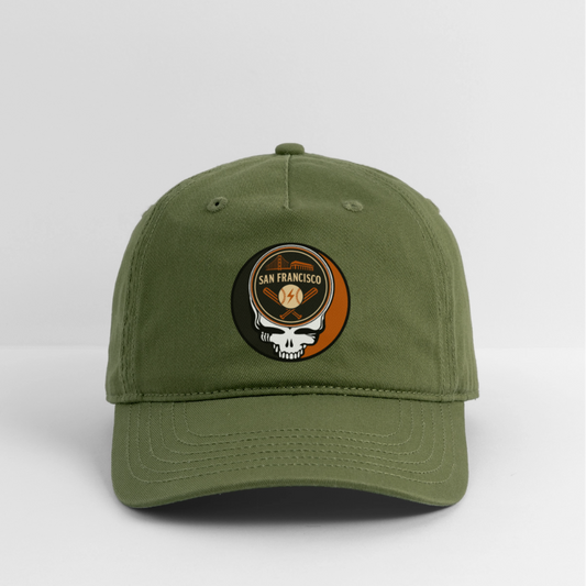 Ball Park Edition | San Francisco Giants Stealie Baseball Dad Hat - olive green