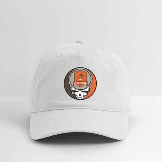 Gridiron Edition | Cleveland Browns Stealie Baseball Dad Hat - white