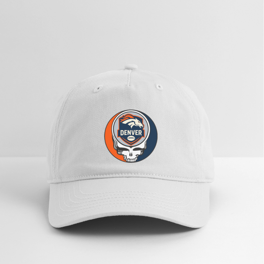 Gridiron Edition | Denver Broncos Stealie Baseball Dad Hat - white