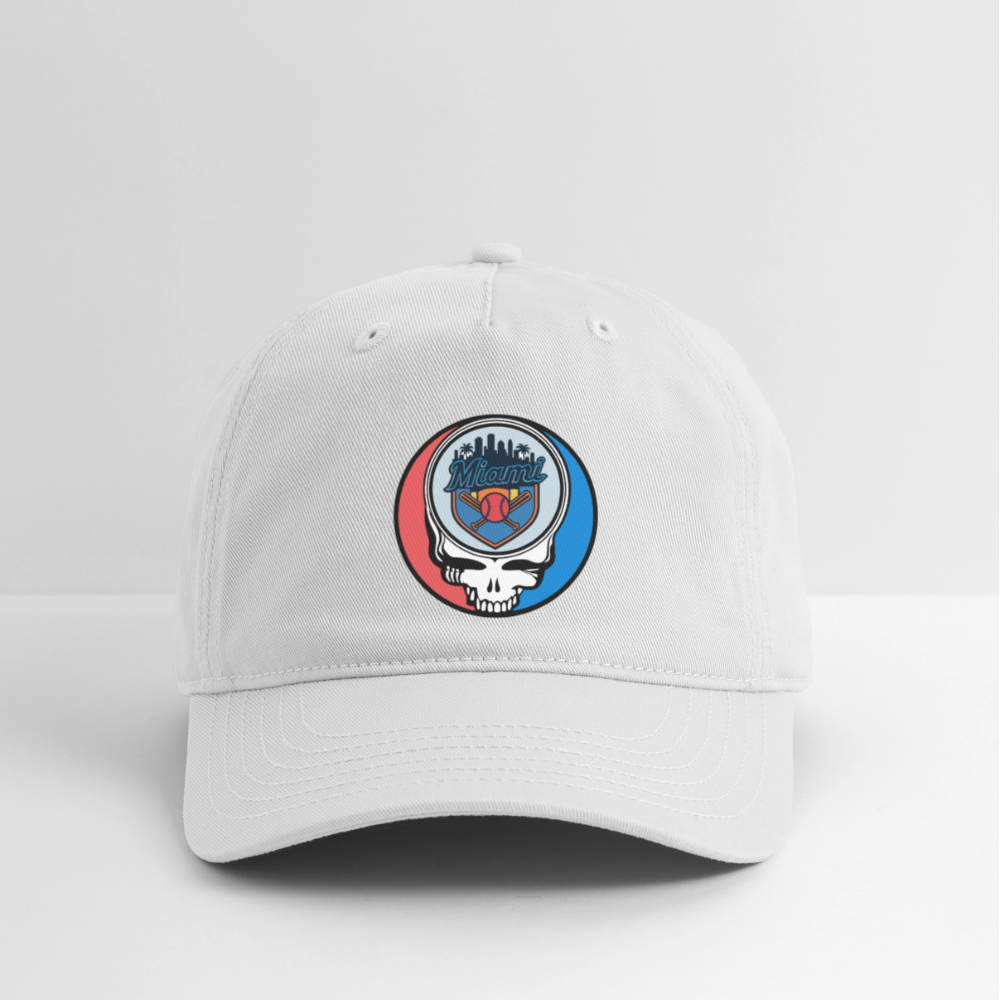 Ball Park Edition | Miami Marlins Stealie Baseball Dad Hat - white
