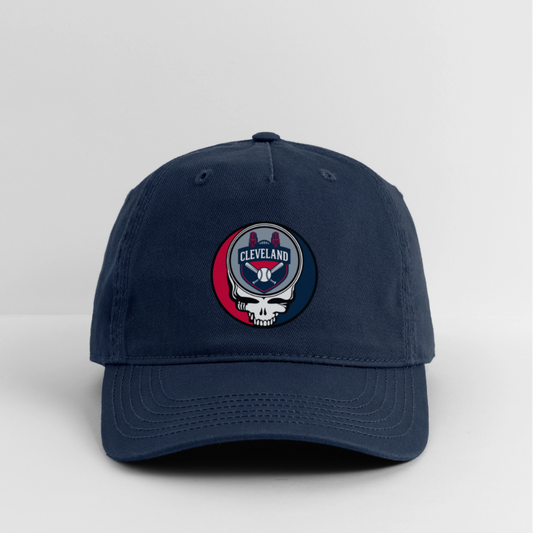 Ball Park Edition | Cleveland Guardians Stealie Baseball Dad Hat - navy