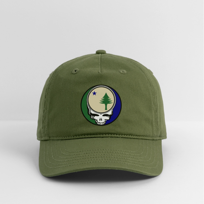 Maine Stealie Baseball Dad Hat - olive green
