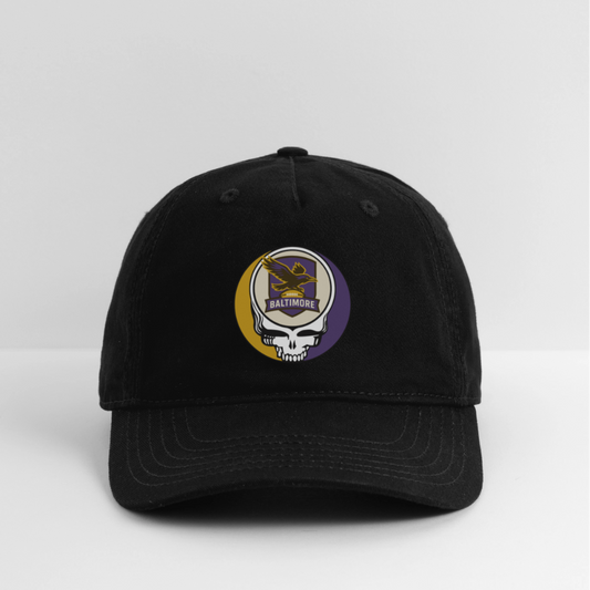 Gridiron Edition | Baltimore Ravens Stealie Baseball Dad Hat - black