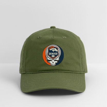 Gridiron Edition | Denver Broncos Stealie Baseball Dad Hat - olive green