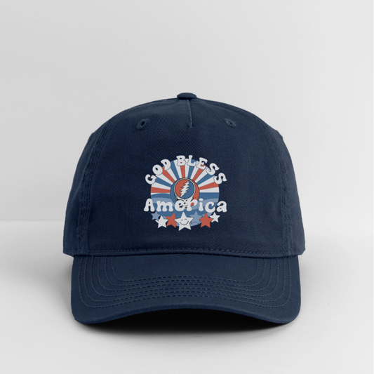 God Bless America Stealie Baseball Dad Hat - navy