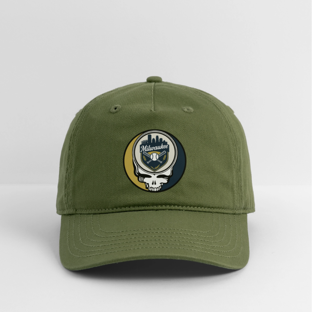 Ball Park Edition | Milwaukee Brewers Stealie Baseball Dad Hat - olive green