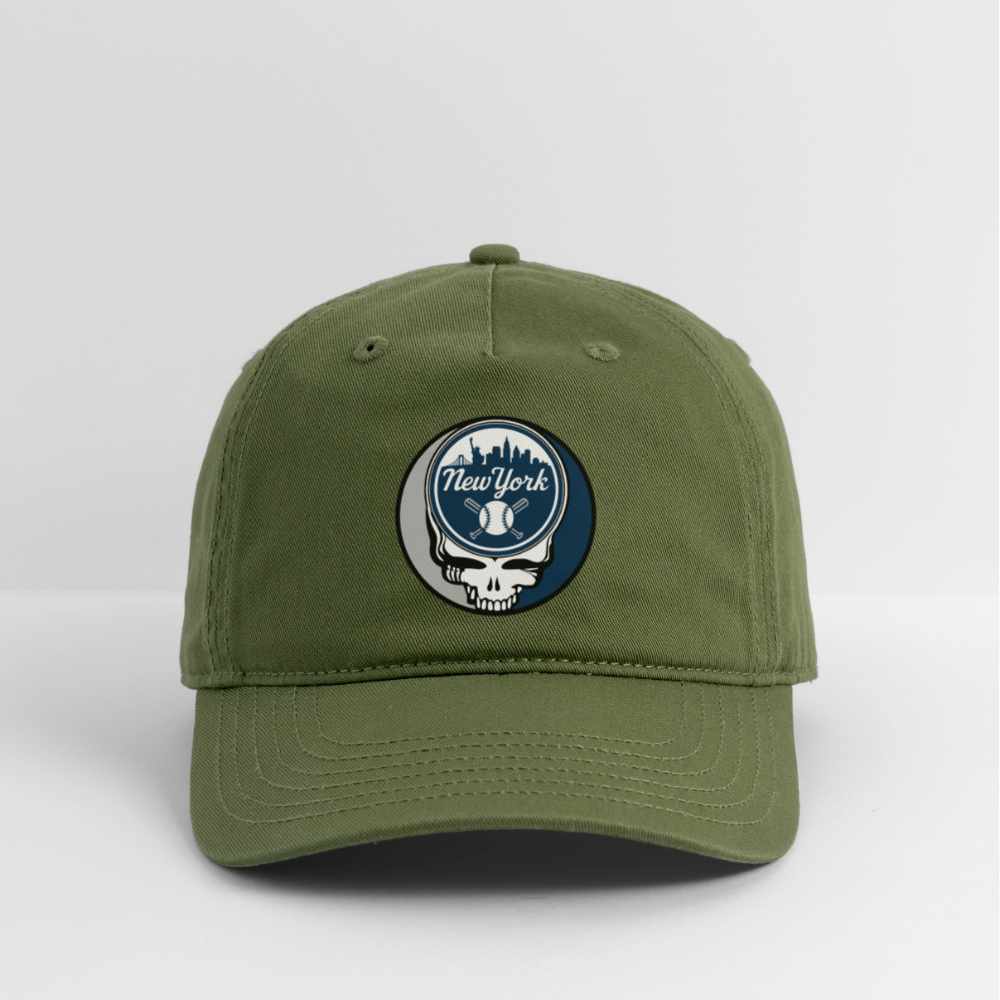 Ball Park Edition | New York Yankees Stealie Baseball Dad Hat - olive green