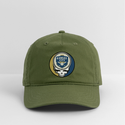 Ball Park Edition | Kansas City Royals Stealie Baseball Dad Hat - olive green
