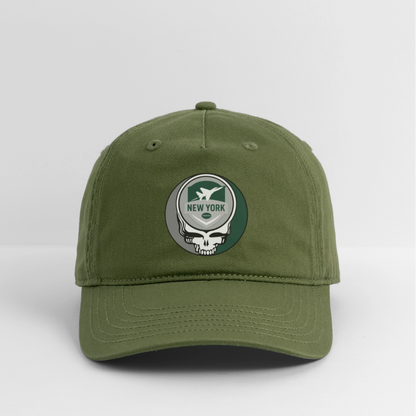 Gridiron Edition | New York Jets Stealie Baseball Dad Hat - olive green