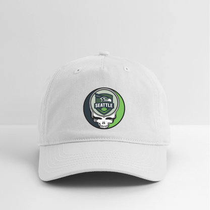 Gridiron Edition | Seattle Seahawks Stealie Baseball Dad Hat - white