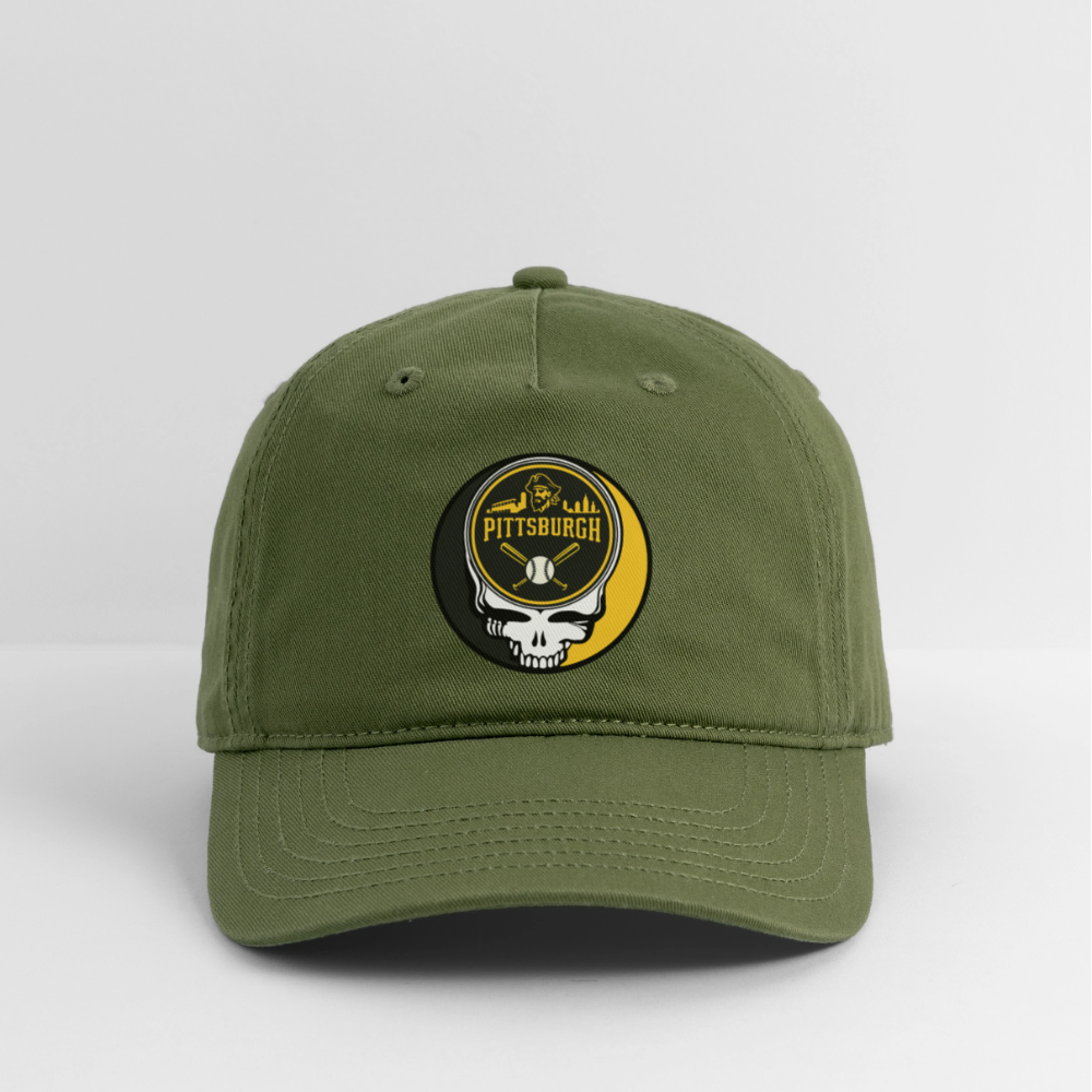 Ball Park Edition | Pittsburgh Pirates Stealie Baseball Dad Hat - olive green