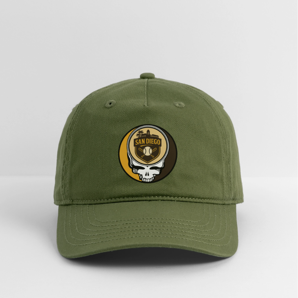 Ball Park Edition | San Diego Padres Stealie Baseball Dad Hat - olive green