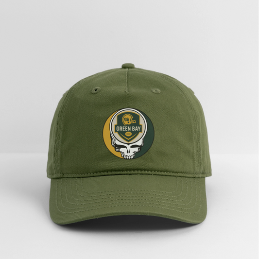 Gridiron Edition | Green Bay Packers Stealie Baseball Dad Hat - olive green