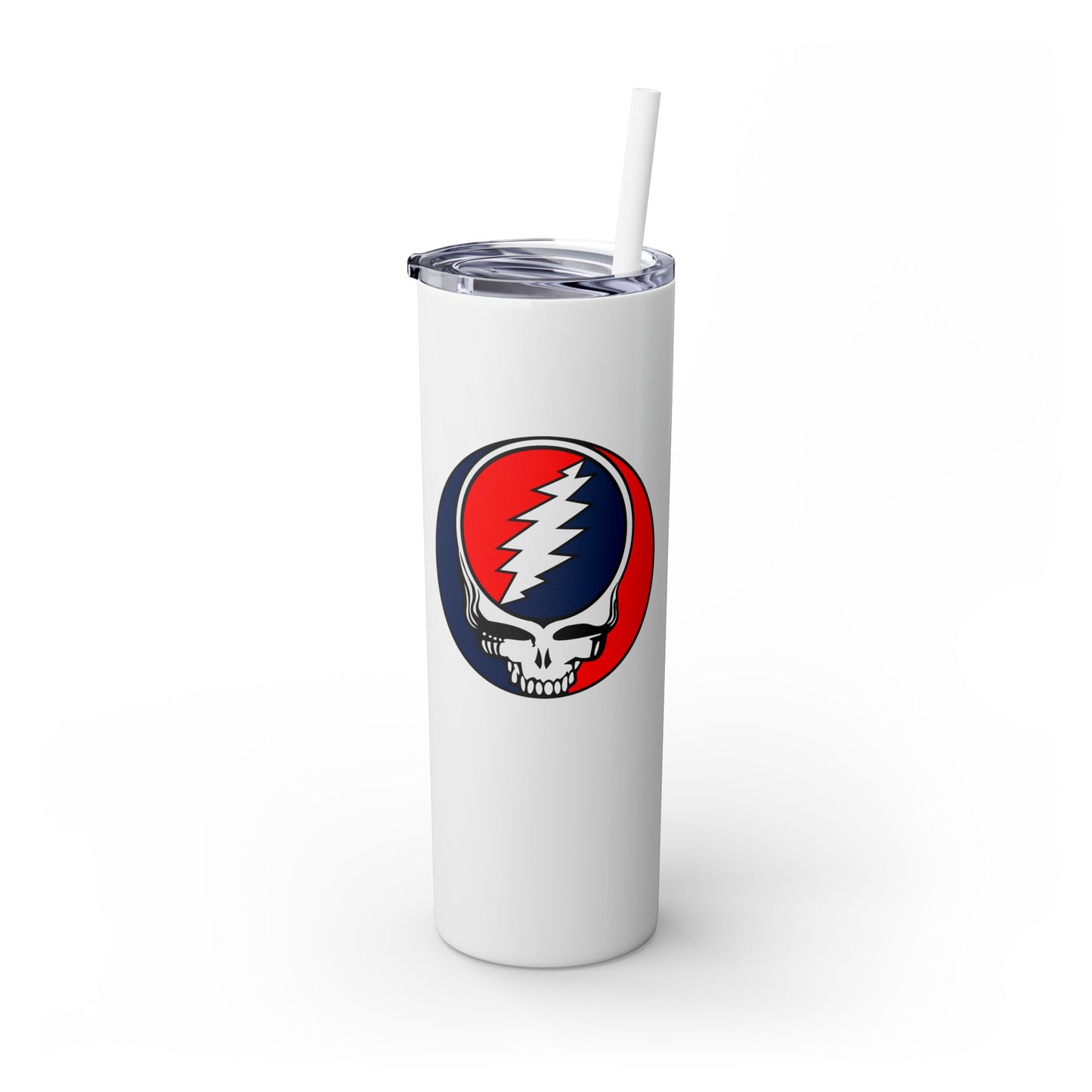 Classic Stealie - Life is dead. Skinny Tumbler with Straw, 20oz